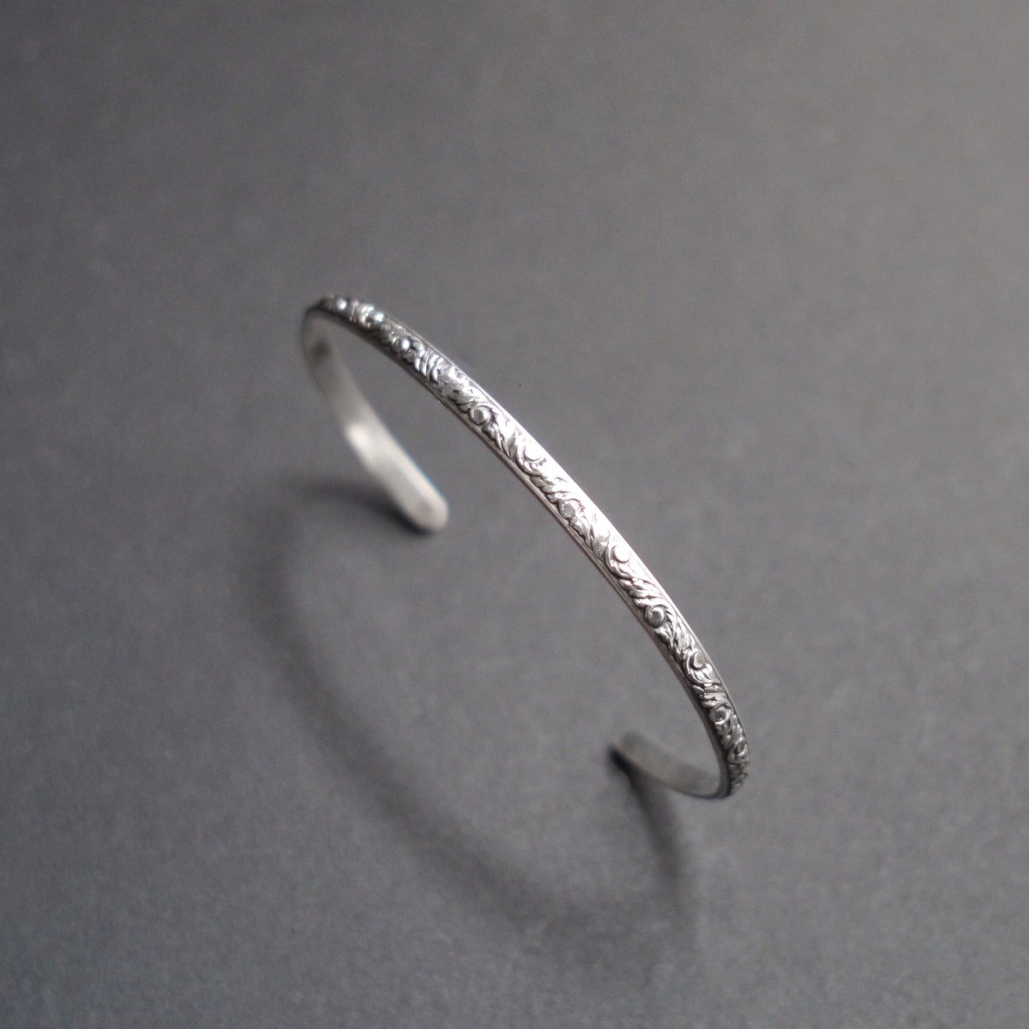 Floral Vine Cuff in 3mm Sterling Silver