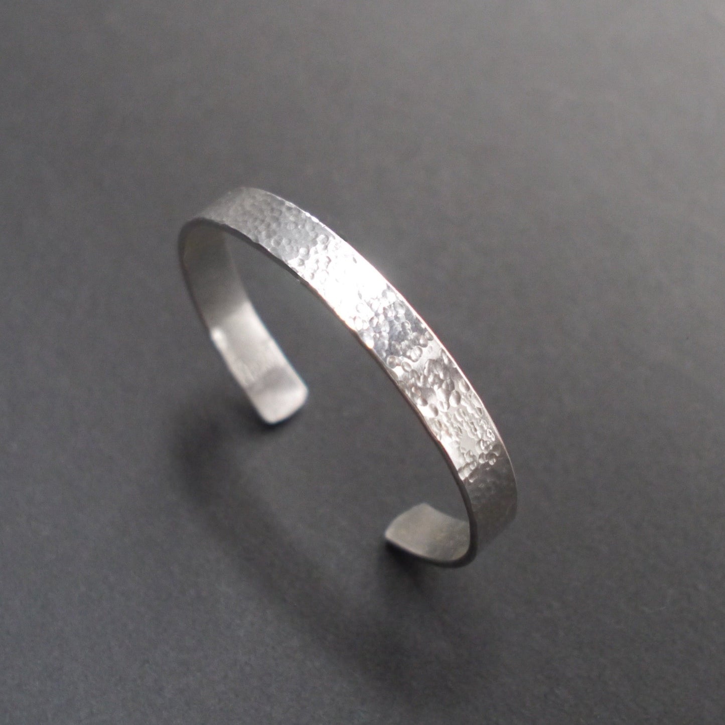 Hammered Texture Cuff in 8mm Sterling Silver