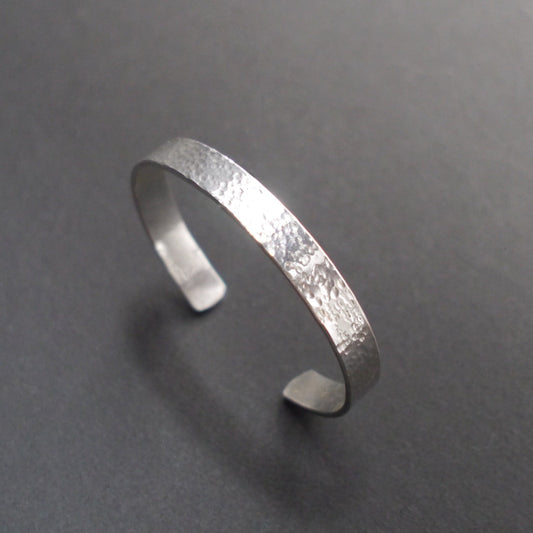 Hammered Texture Cuff in 8mm Sterling Silver