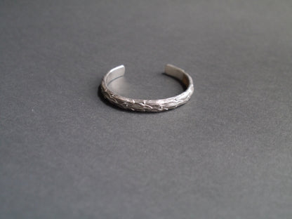 Organic Textured Cuff in 8mm Sterling Silver