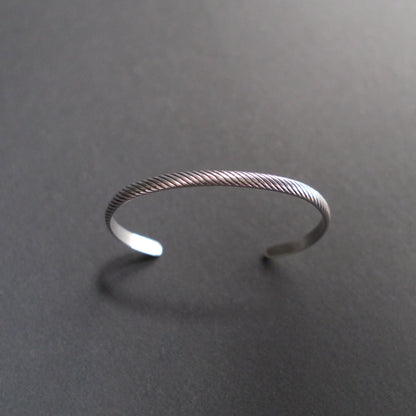 Striped Pattern Cuff in 5mm Sterling Silver