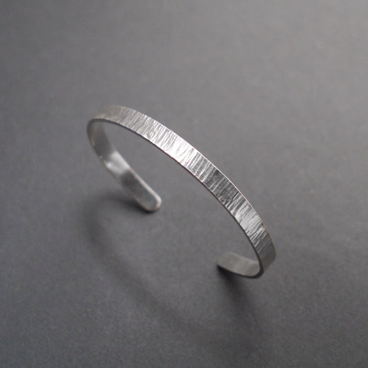 Ripple Texture Cuff in 6mm Sterling Silver