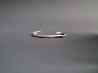 Striped Pattern Cuff in 5mm Sterling Silver