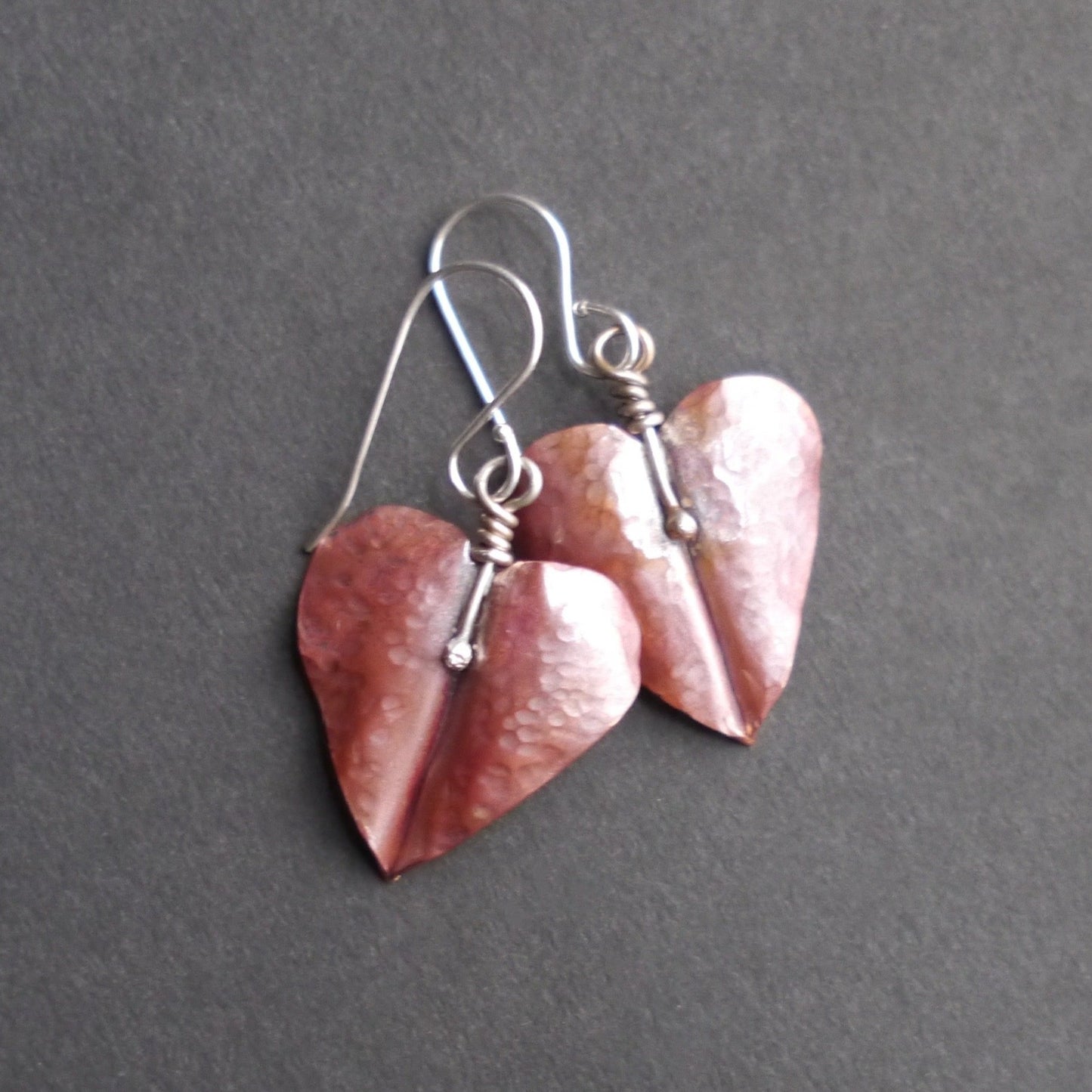 Crimson Leaf Fold-formed Earrings
