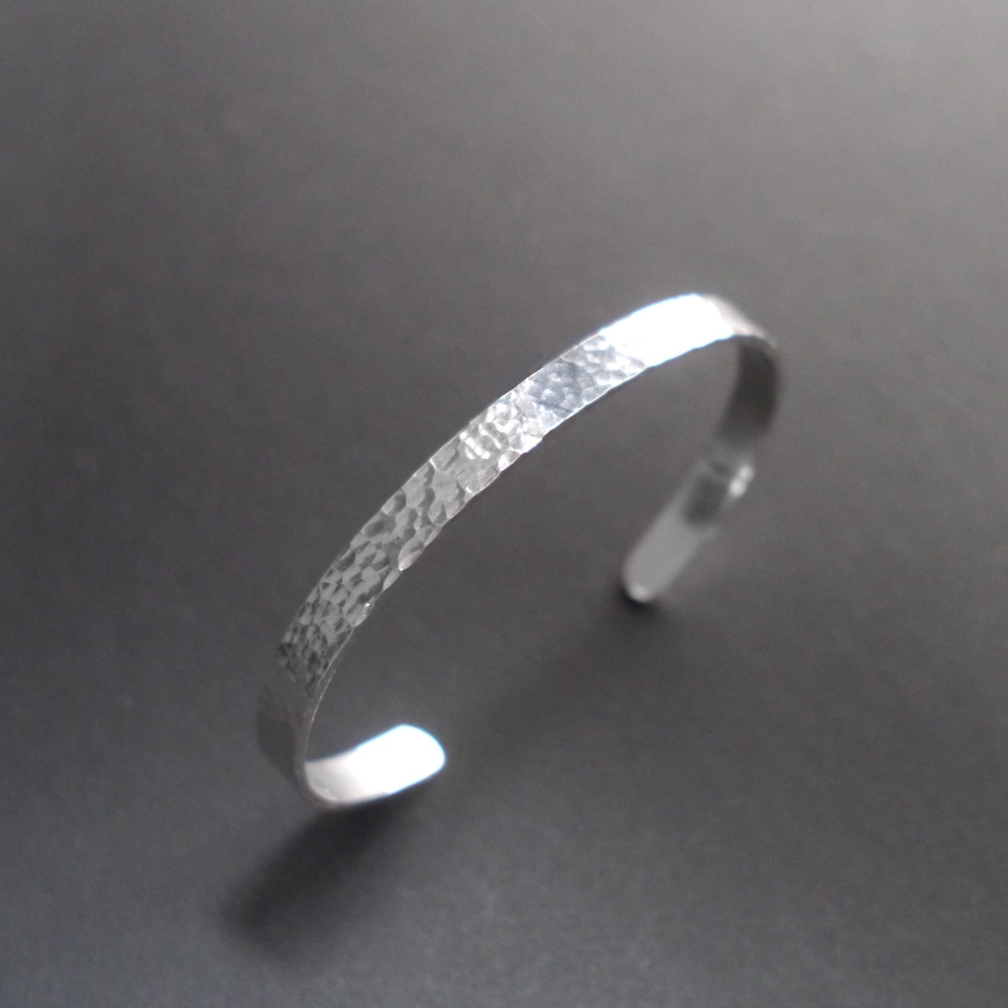 Hammered Texture Cuff in 6mm Sterling Silver