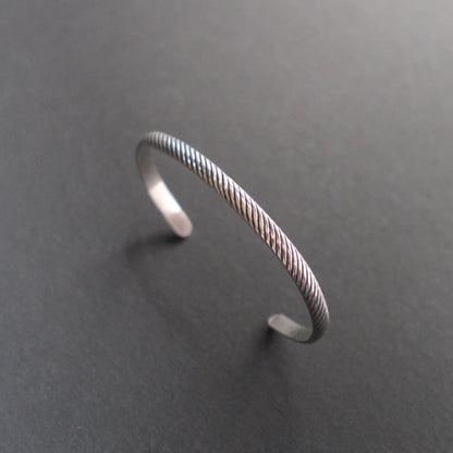 Striped Pattern Cuff in 5mm Sterling Silver