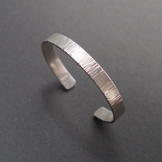 Ripple Texture Cuff in 8mm Sterling Silver