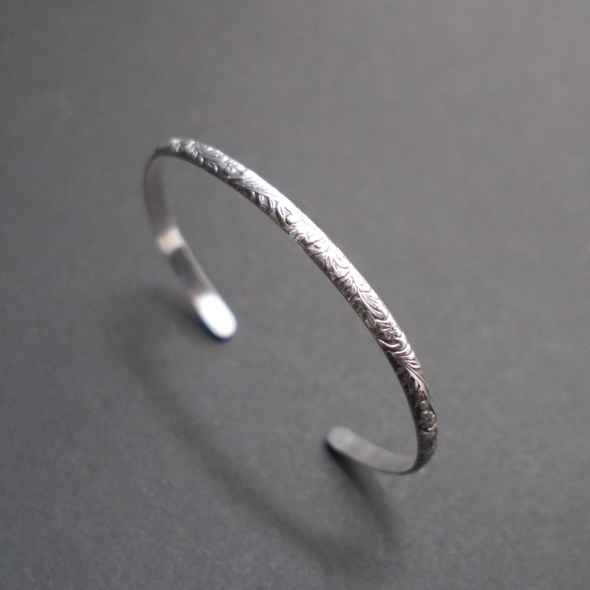 Floral Vine Cuff in 4mm Sterling Silver