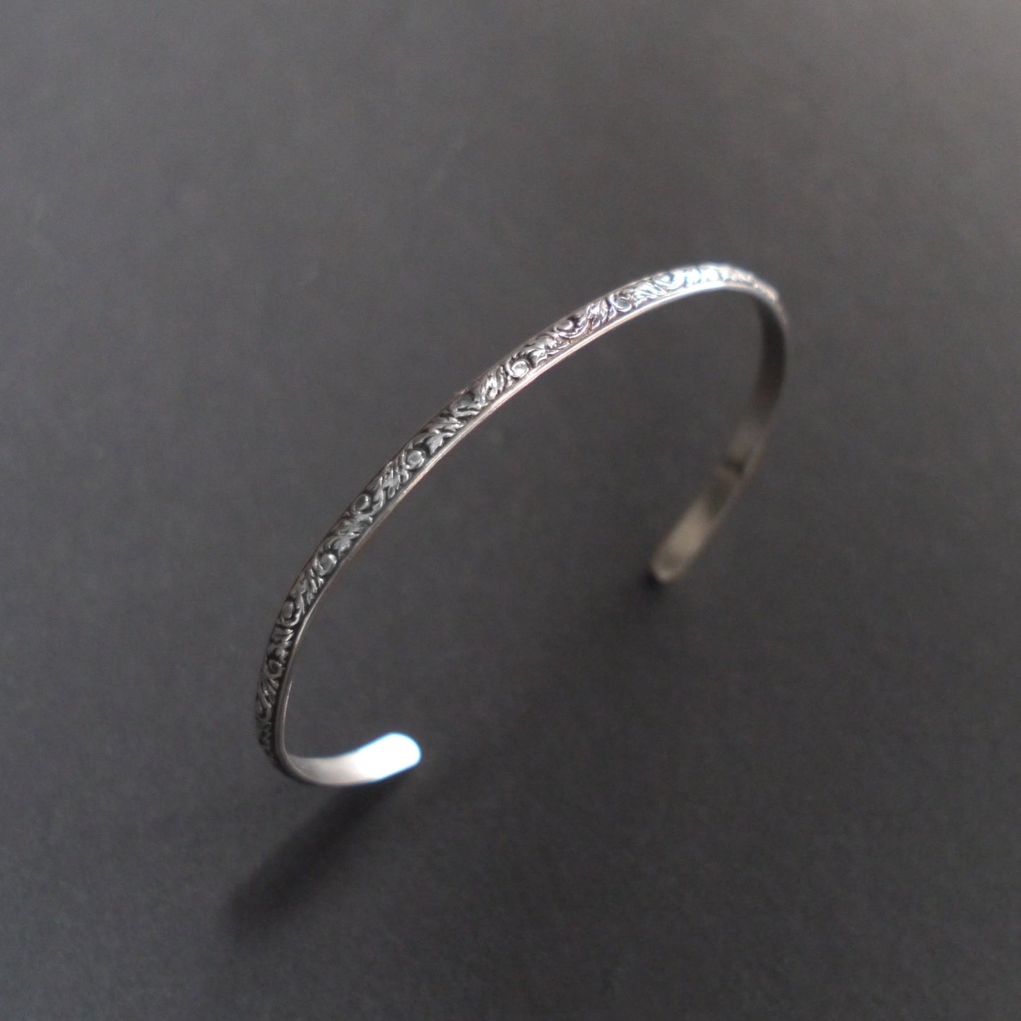 Floral Vine Cuff in 3mm Sterling Silver