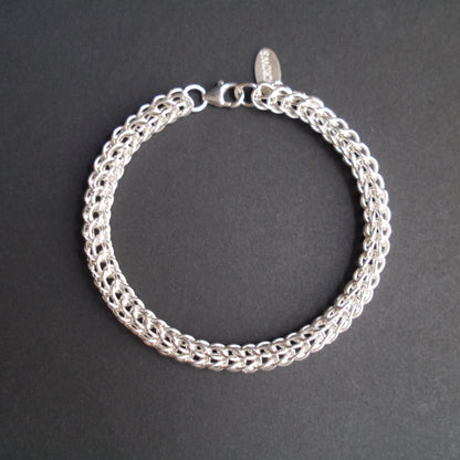 6mm Full Persian Chainmaille Bracelet in Sterling Silver