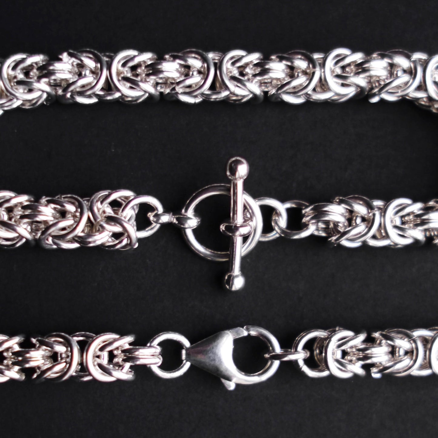 7mm Byzantine Chainmaille Bracelet in Sterling Silver