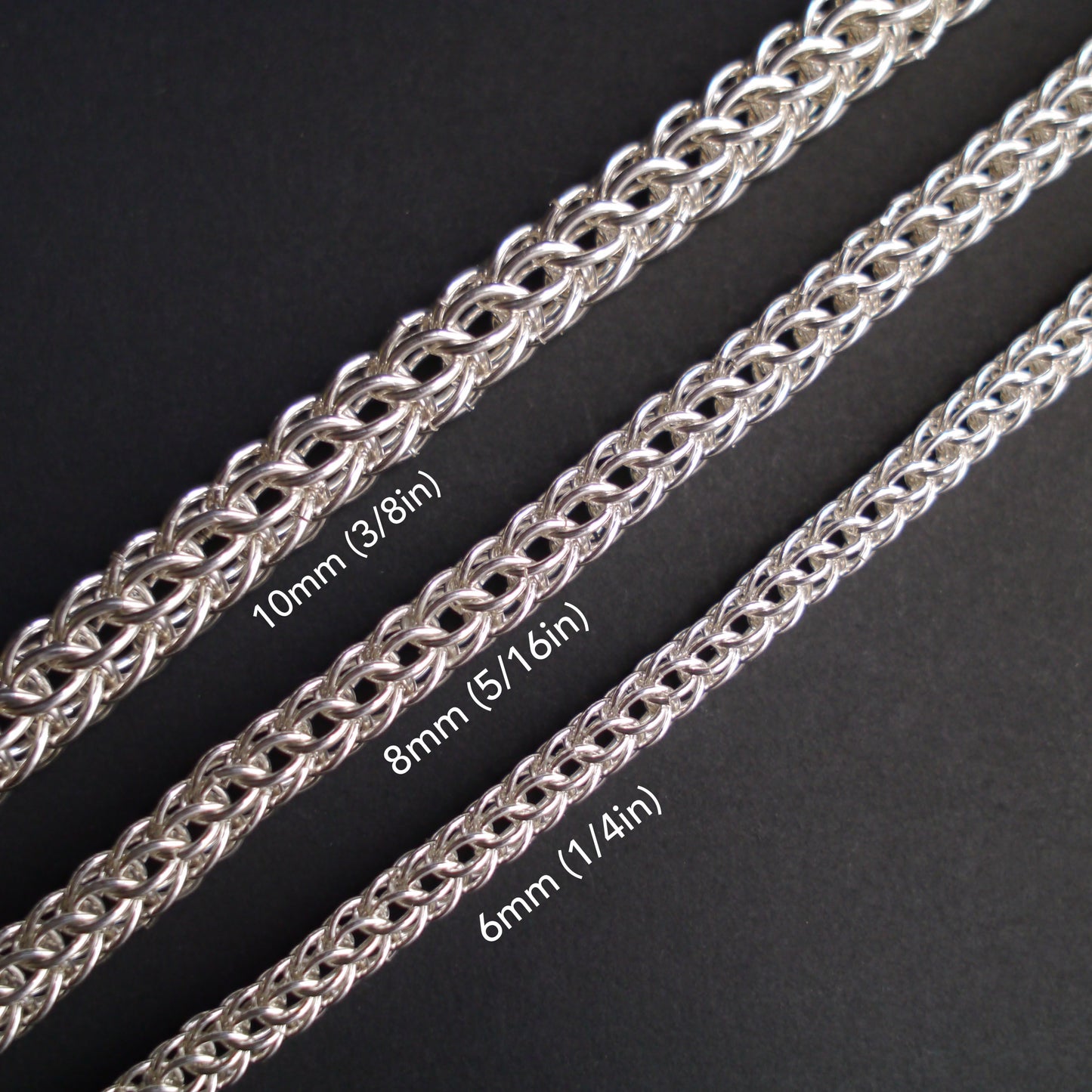 8mm Full Persian Chainmaille Bracelet in Sterling Silver