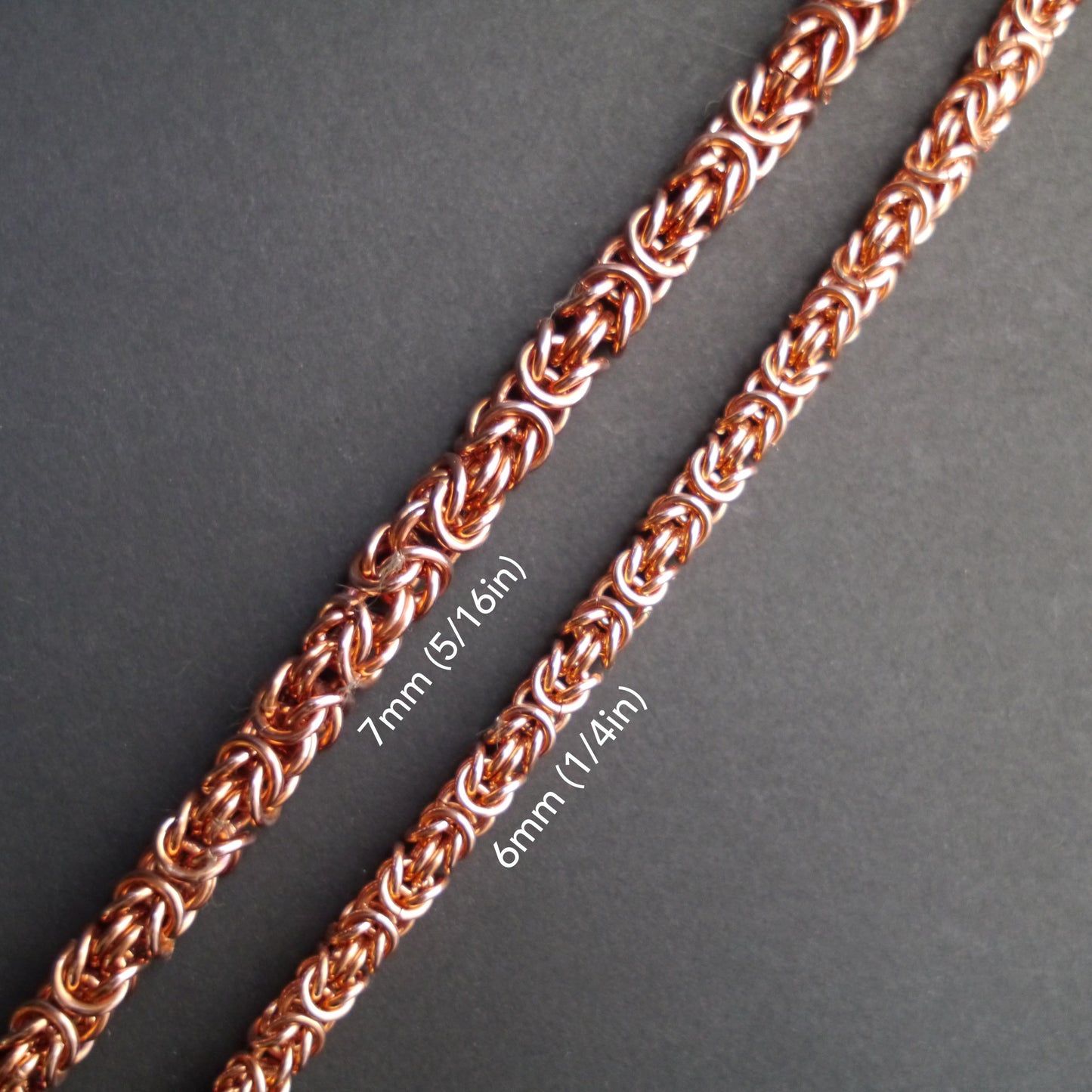 6mm Byzantine Chainmaille Bracelet in Copper