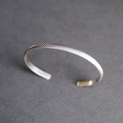 Striped Pattern Cuff in 5mm Sterling Silver