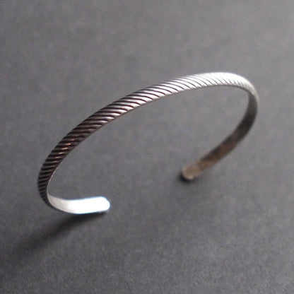 Striped Pattern Cuff in 5mm Sterling Silver