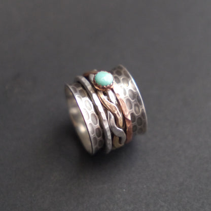 Turquoise Spinner Ring - Meditation Ring - Worry Ring - Size 7