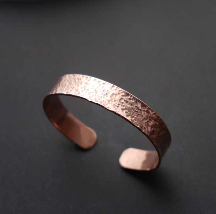 Hammered Texture Cuff in 14mm Recycled Copper – Three Crows Metalworks