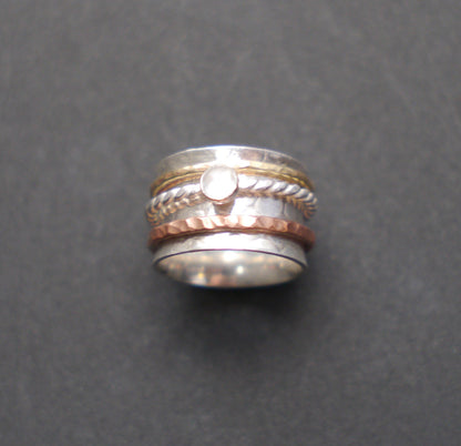 Moonstone Spinner Ring - Meditation Ring - Worry Ring - Size 5