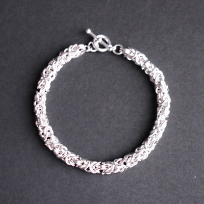 6mm Byzantine Chainmaille Bracelet in Sterling Silver