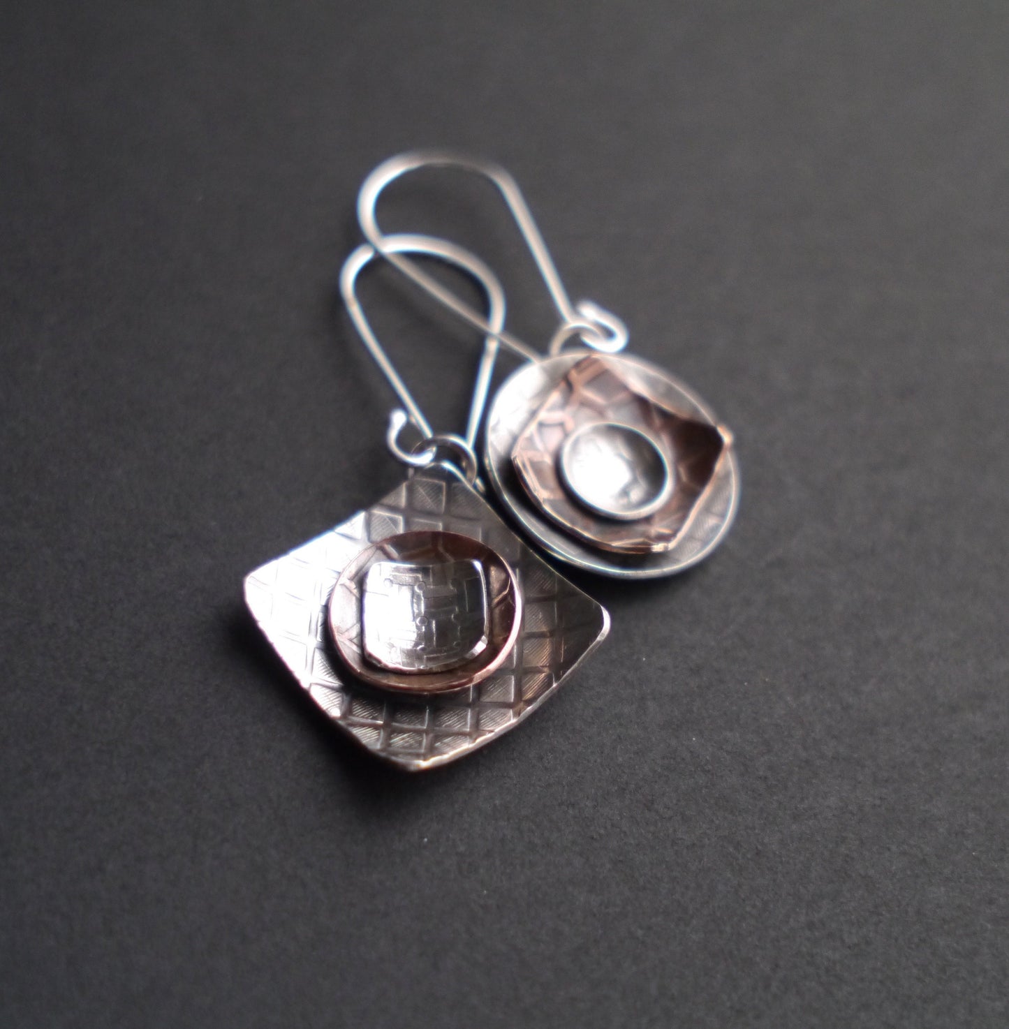 Concentric Ripples Asymmetrical Earrings (1)
