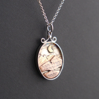 Blue Ridge Mountain Moonlight Shadowbox Pendant