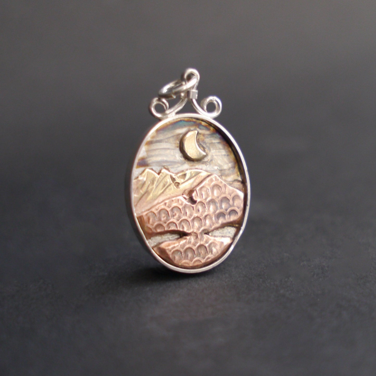Blue Ridge Mountain Moonlight Shadowbox Pendant