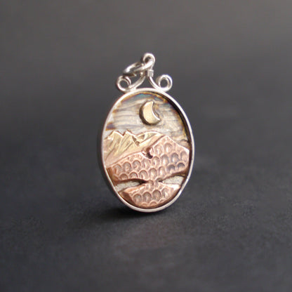 Blue Ridge Mountain Moonlight Shadowbox Pendant