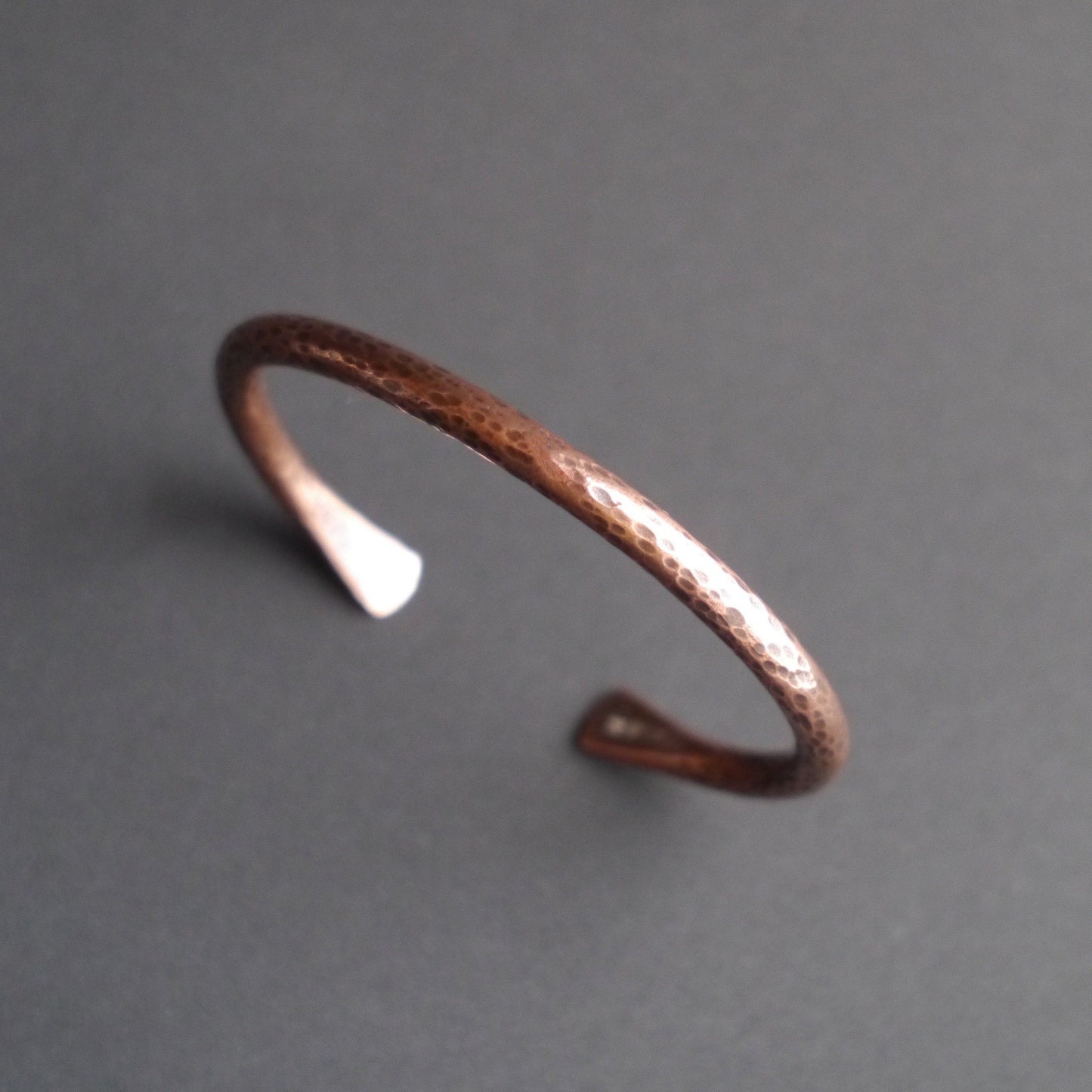 Hammered Rustic Round Cuff in 5mm Recycled Copper