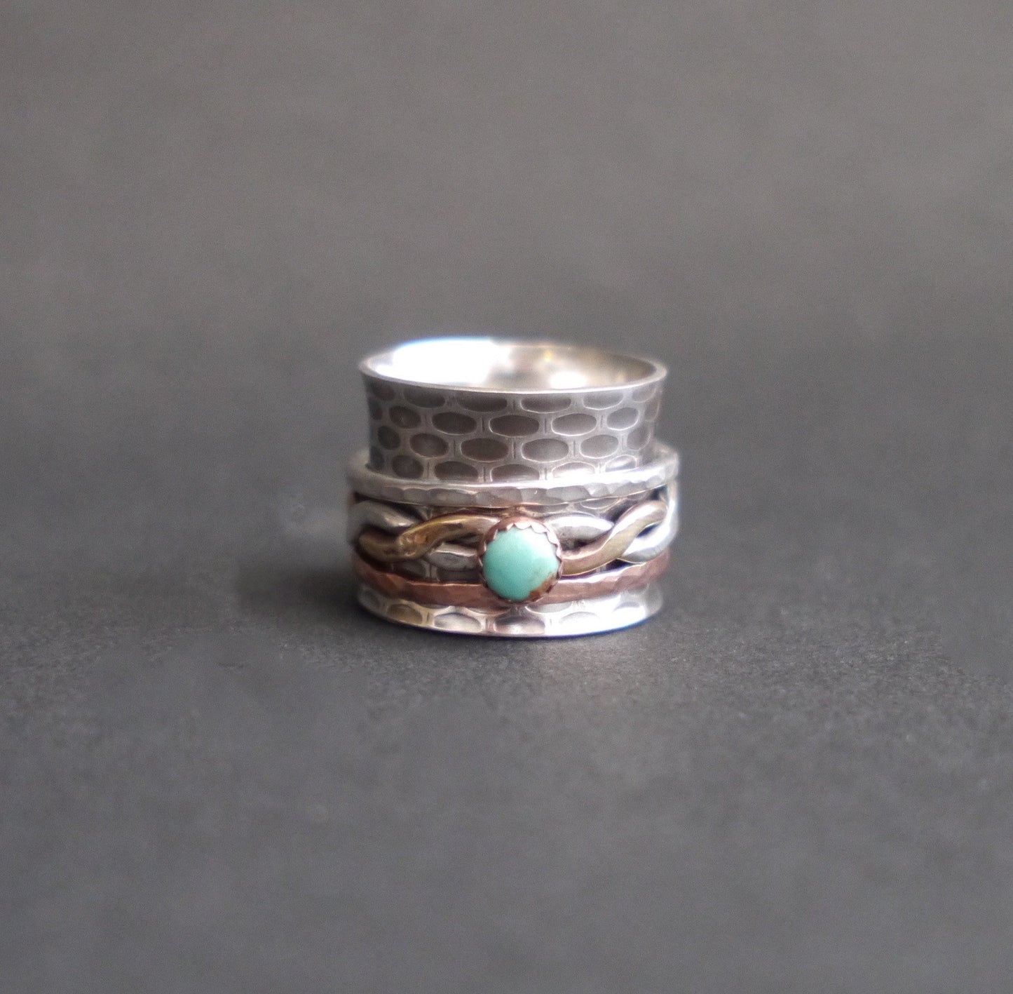 Turquoise Spinner Ring - Meditation Ring - Worry Ring - Size 7
