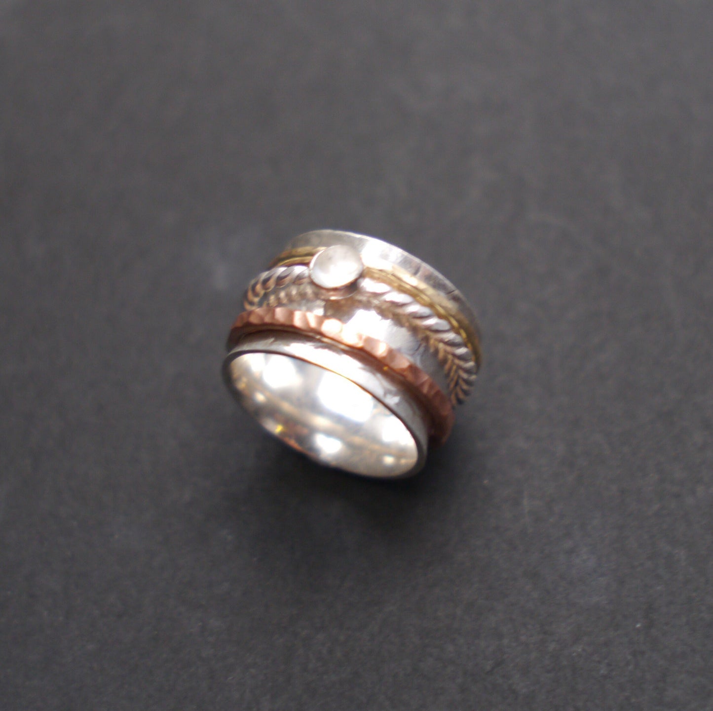 Moonstone Spinner Ring - Meditation Ring - Worry Ring - Size 5