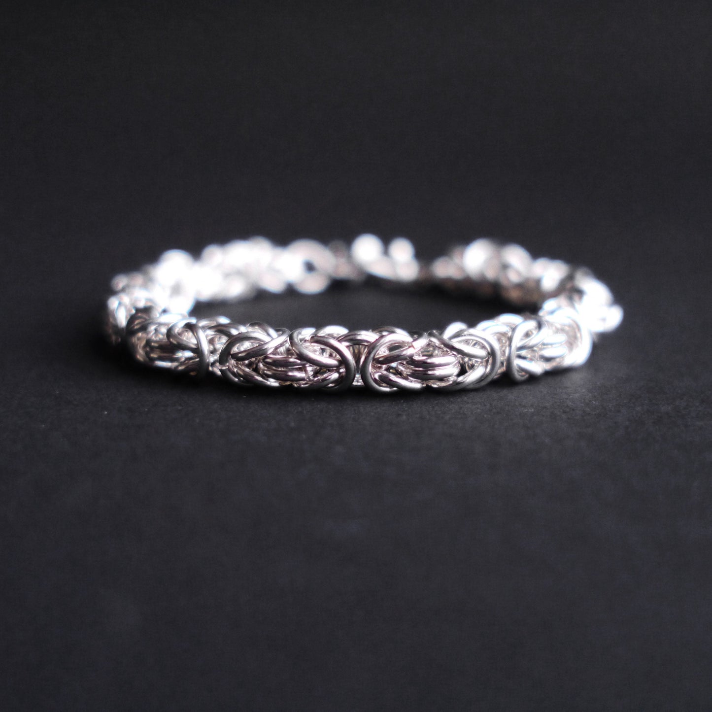 7mm Byzantine Chainmaille Bracelet in Sterling Silver