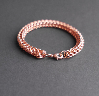 8mm Full Persian Chainmaille Bracelet in Copper