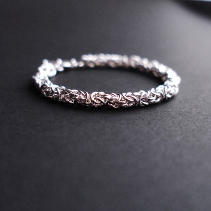 6mm Byzantine Chainmaille Bracelet in Sterling Silver