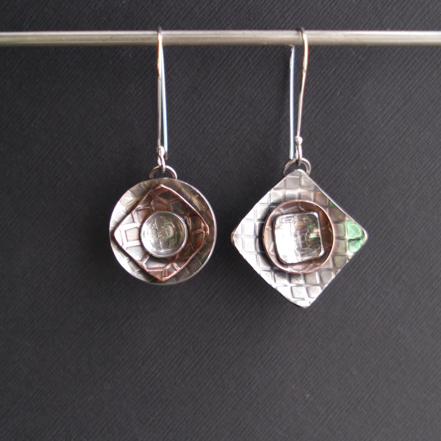 Concentric Ripples Asymmetrical Earrings  (3)