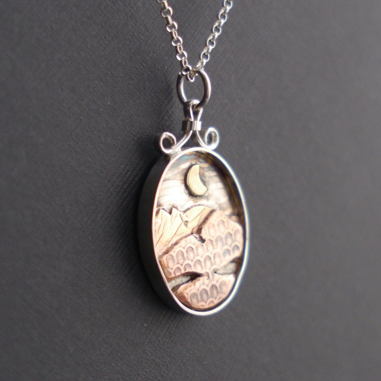 Blue Ridge Mountain Moonlight Shadowbox Pendant