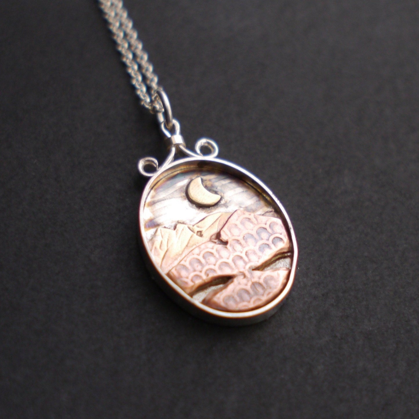 Blue Ridge Mountain Moonlight Shadowbox Pendant