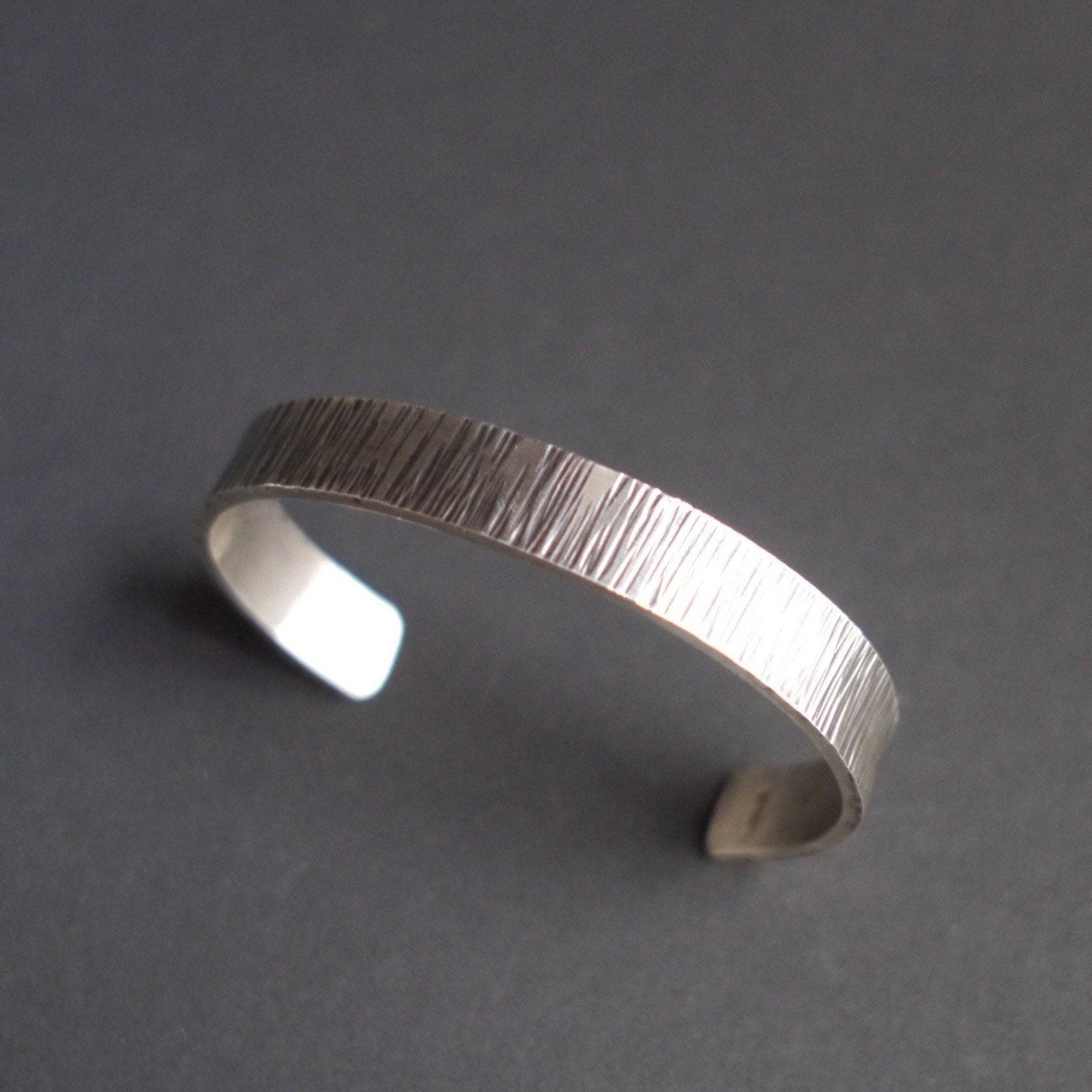 Metal Enamel Rounded Cuff Ripple Texture Cuff in 10mm Sterling Sliver – Three Crows Metalworks