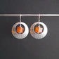 Textured Sterling Sliver Statement Earrings with Fire Agate
