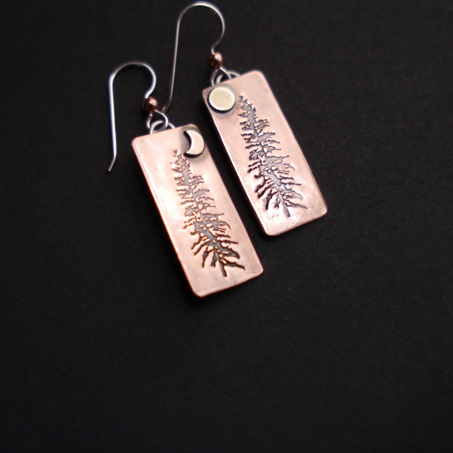 Tamarack Pine Earrings in Recycled Copper