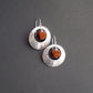 Textured Sterling Sliver Statement Earrings with Fire Agate
