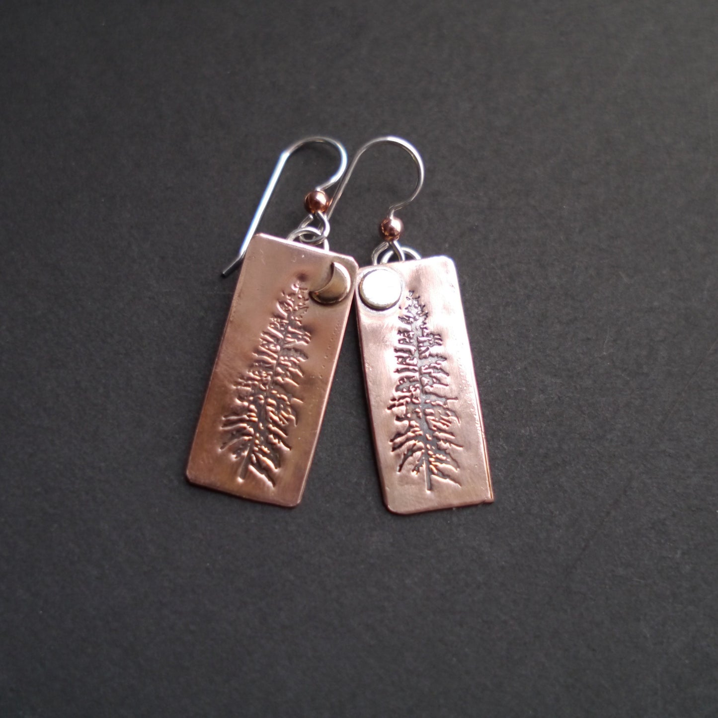 Tamarack Pine Earrings in Recycled Copper