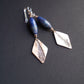 Natural Fern Earrings in Bronze with Lapis Lazuli (2)