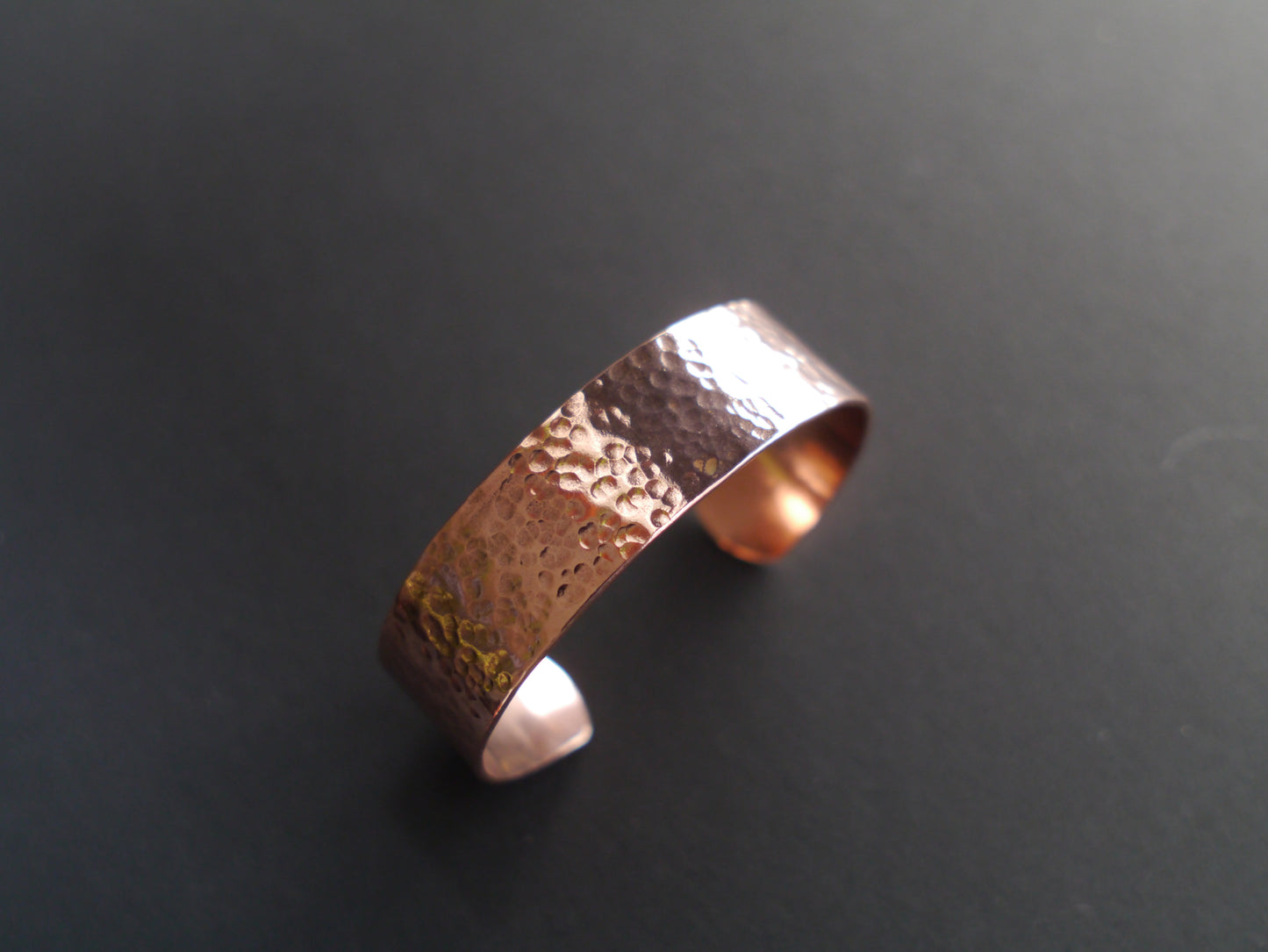 Hammered Texture Cuff in 19mm Recycled Copper