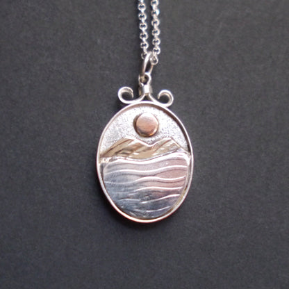 Blue Ridge Mountain Moonlight Shadowbox Pendant