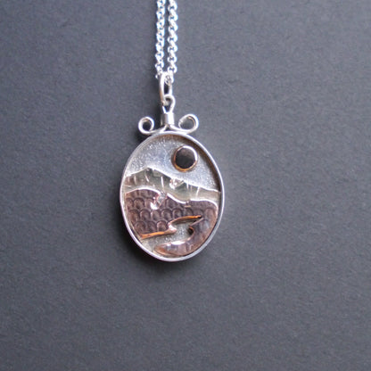 Blue Ridge Mountain Moonlight Shadowbox Pendant