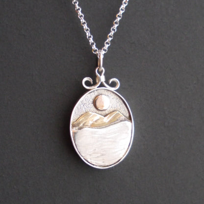 Blue Ridge Mountain Moonlight Shadowbox Pendant